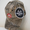Solid camo hat, red obsc logo, mesh back adjustable mesh back